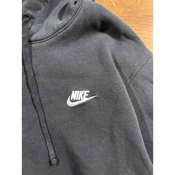 Nike Sportswear Fleece Pullover Hoodie Men’s Small Black Swoosh Logo - Picture 2 of 7